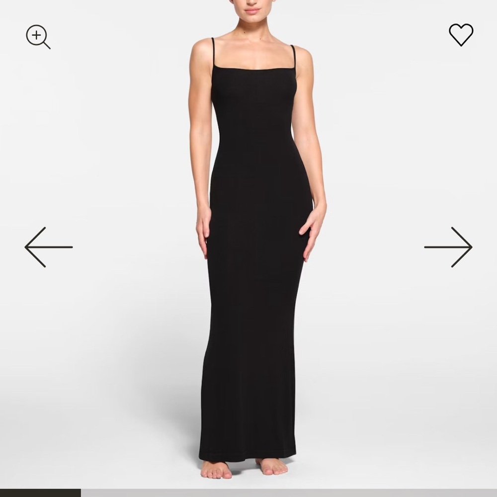 Skims Black Slip Dress